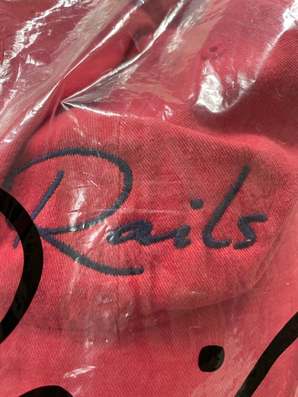 Rails Washed Red Baseball Cap with Embroidered Logo - Picture 5 of 6